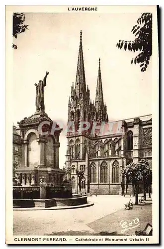 Cartes postales Clermont Ferrand Cathedrale et Monument Urbain II