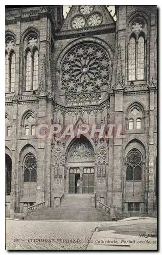 Cartes postales Clermont Ferrand La Cathedrale Portail occidentale