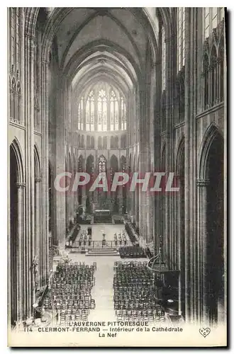 Cartes postales Clermont Ferrand Interieur de la Cathedrale La Nef