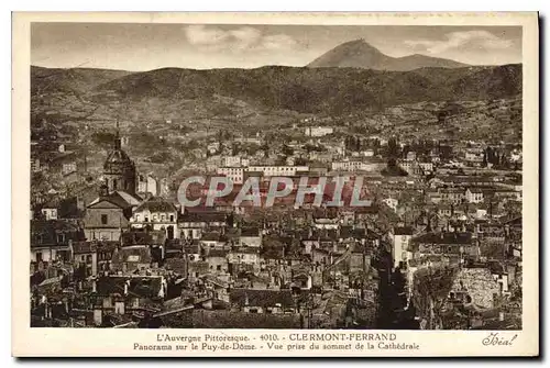 Cartes postales Clermont Ferrand Panorama sur le Puy de Dome Vue prise du sommet de la Cathedrale