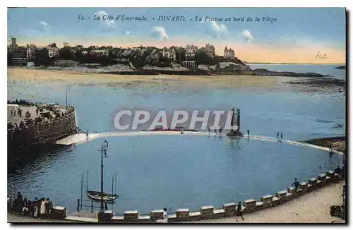 Cartes postales La Cote d'Emeraude Dinard La Piscine au bord de la Plage