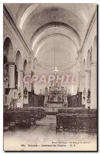 Cartes postales St Malo l et V Dinard Interieur de l'Eglise