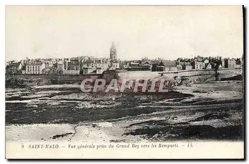 Cartes postales Saint Malo Vue generale prise du Grand Bey vers les Remparts