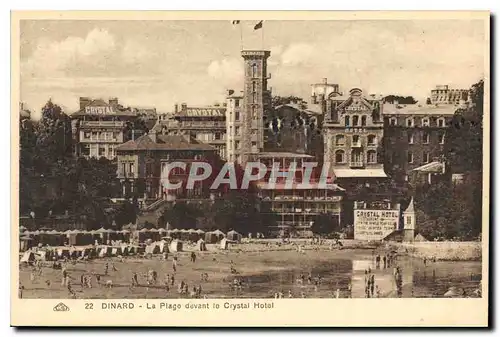 Cartes postales Dinard La Plage devant de Crystal Hotel