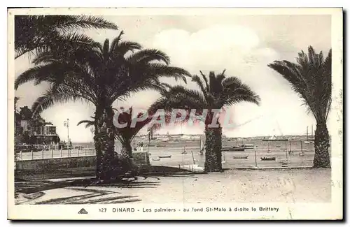 Ansichtskarte AK Dinard Les Palmiers au fond St Malo a droite la Brittany