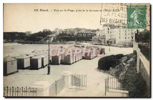 Cartes postales Dinard Vue sur la Plage prise de la terrasse de l'Hotel Royal