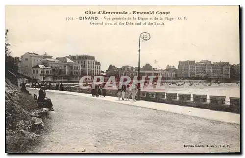 Cartes postales Cote d'Emeraude Emerald Coast Dinard Vue generale de laDigue et de la Plage