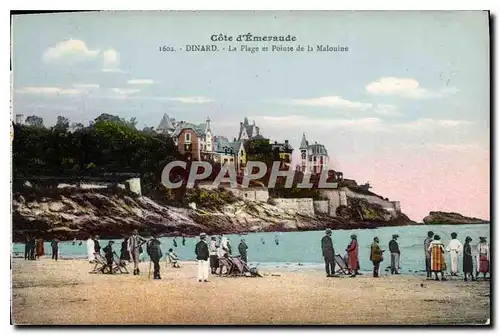 Cartes postales Cote d'Emeraude Dinard La Plage et Pointe de la Malouine