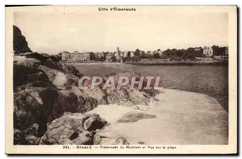 Cartes postales Cote d'Emeraude Dinard Promenade du Moulient et Vue sur la plage