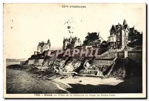 Ansichtskarte AK Cote d'Emeraude Dinard Villas de la Malouini et Plage de Roche Pelee