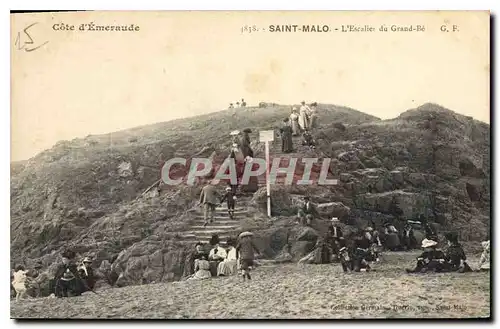Ansichtskarte AK Cote d'Emeraude Saint Malo l'Escalier du Grand Be