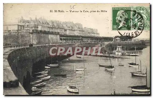 Ansichtskarte AK St Malo Vue sur la Cale prise de Mole