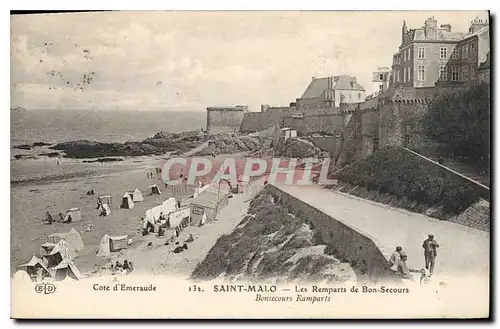 Cartes postales Cote d'Emeraude Saint Malo Les Remparts de Bon Secours