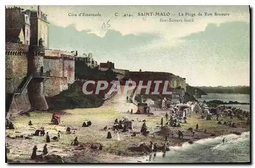 Ansichtskarte AK Cote d'Emeraude Saint Malo La Plage de Bon Secours