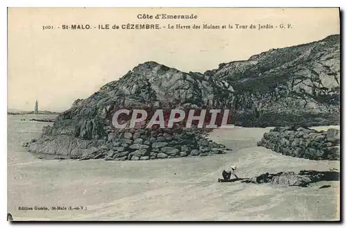 Cartes postales Cote d'Emeraude Saint Malo Ile de Cezembre Le Havre des Moines et la Tour du Jardin