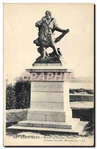 Ansichtskarte AK Saint Malo Statue de Jacques Cartier Monument