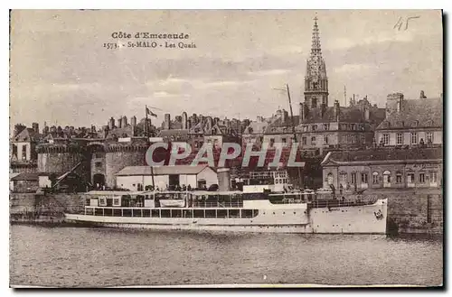 Cartes postales Cote d'Emeraude Saint Malo  Les Quais Bateau