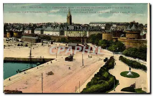 Ansichtskarte AK Saint Malo Panorama vers les Portes St Vincent et Grande Porte