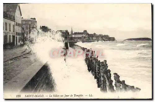 Ansichtskarte AK Saint Malo Le Sillon un Jour de Tempete