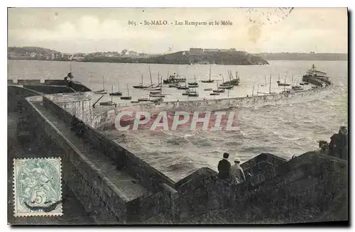 Ansichtskarte AK St Malo Les Remparts et le Mole