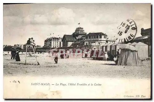 Ansichtskarte AK Saint Malo La Plage l'Hote Franklin et le Casino