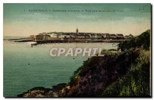 Cartes postales Cote d'Emeraude Saint Malo Vue sur Saint Malo