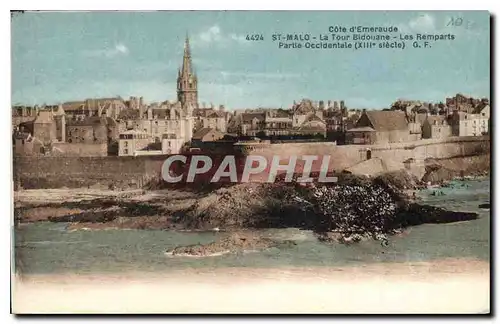 Cartes postales Cote d'Emeraude Saint Malo La Tour Bidouane Les Remparts