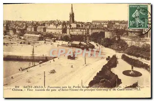 Ansichtskarte AK Saint Malo Panorama vers les Portes Saint Vincert et Grande Porte