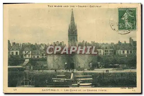 Cartes postales The warfs and the Grand Gateway Saint Malo Les Quaits et la Grande Porte