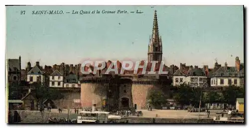 Ansichtskarte AK Saint Malo Les quais et la Grande Porte