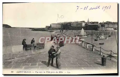 Ansichtskarte AK Saint Malo Vue vers la Ville prise du Mole