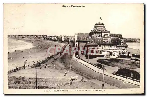 Ansichtskarte AK Cote d'Emeraude Saint Malo Le Casino et la Grande Plage