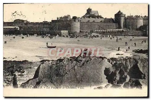 Cartes postales Saint Malo La Plage et le Chateau