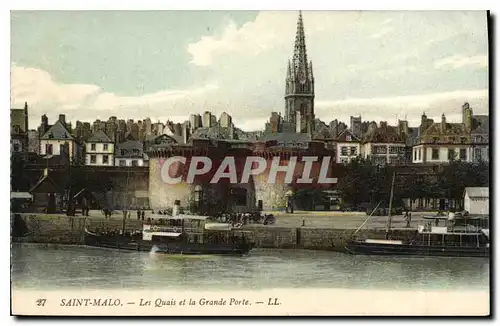 Ansichtskarte AK Saint Malo Les Quais et la Grande Porte