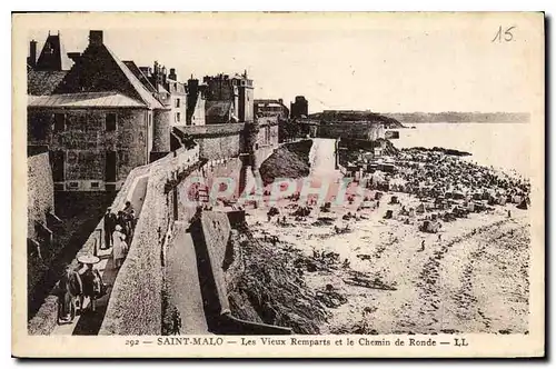 Ansichtskarte AK Saint Malo Les Vieux Remparts et le Chemin de Ronde