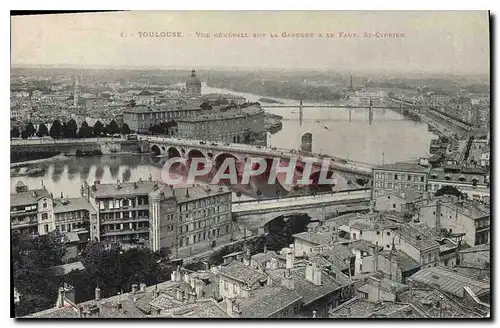 Cartes postales Toulouse Vue generale sur la Garonne