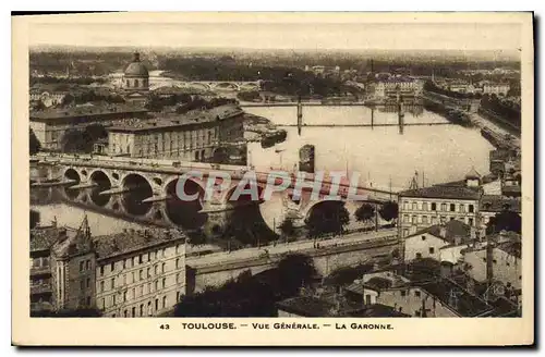 Cartes postales Toulouse Vue generale La Garonne