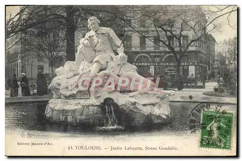 Cartes postales Toulouse Jardin Lafayette Statue Goudelin