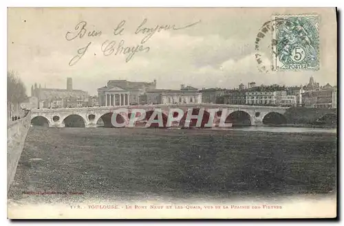 Ansichtskarte AK Toulouse Le Pont Neuf et les Quais vus de la prairie des filtres