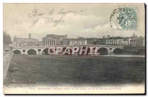 Cartes postales Toulouse Le Pont Neuf et les Quais vus de la prairie des filtres