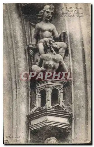 Cartes postales L'Isle Adam S et O Details de Sculpture du Portail de l'Eglise