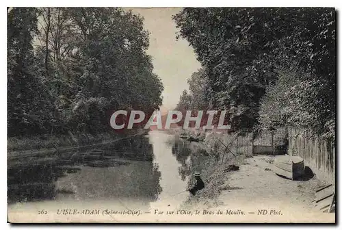 Cartes postales L'Isle Adam S et O Vue sur l'Oise le Bras du Moulin Peche Pecheur