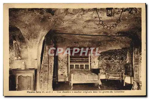Cartes postales Haute Isle S et O Une chambre a coucher originale dans les grottes du Colombier