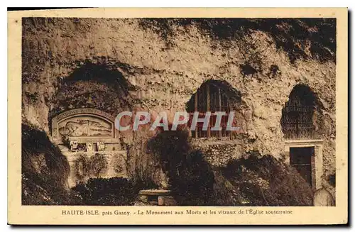 Ansichtskarte AK Haute Isle pres Gasny Le Monument aux Morts et les vitraux de l'eglise souterraine