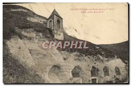 Ansichtskarte AK Haute Isle pres la Roche Guyon S et O Eglise taillee dans le Roc