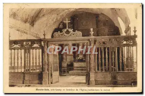 Ansichtskarte AK Haute Isle pres Gasny Interieur de l'Eglise taillee dans le roc