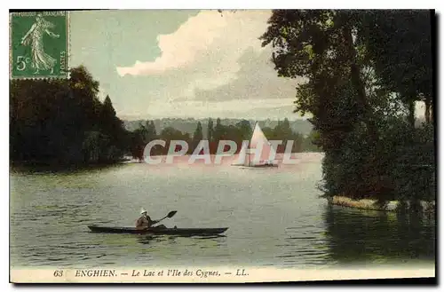 Ansichtskarte AK Enghien Le Lac et l'Ile des Cygnes