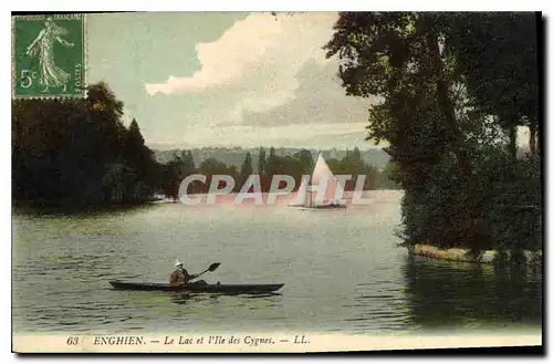 Cartes postales Enghien Le Lac et l'Ile des Cygnes