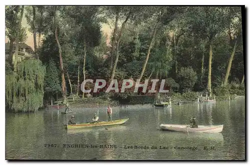 Cartes postales Enghien les Bains Les Bords du Lac Canotage Canoe Chasse Chasseur