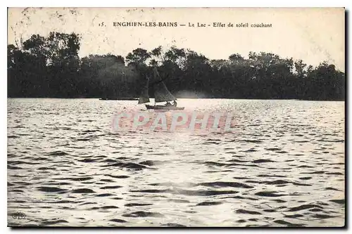 Ansichtskarte AK Enghien les Bains Le Lac Effect de Soleil couchant